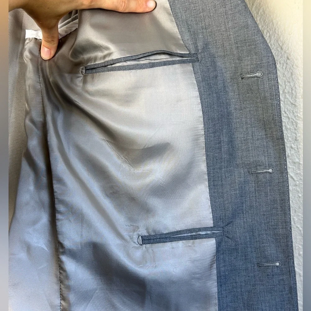 Vintage Yves Saint Lauren Pour Homme Men’s Grey Wool Blazer